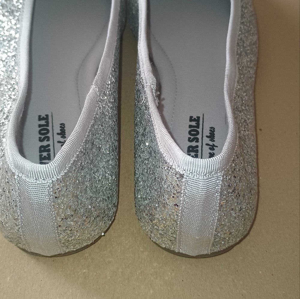 Silver Glitter Slippers